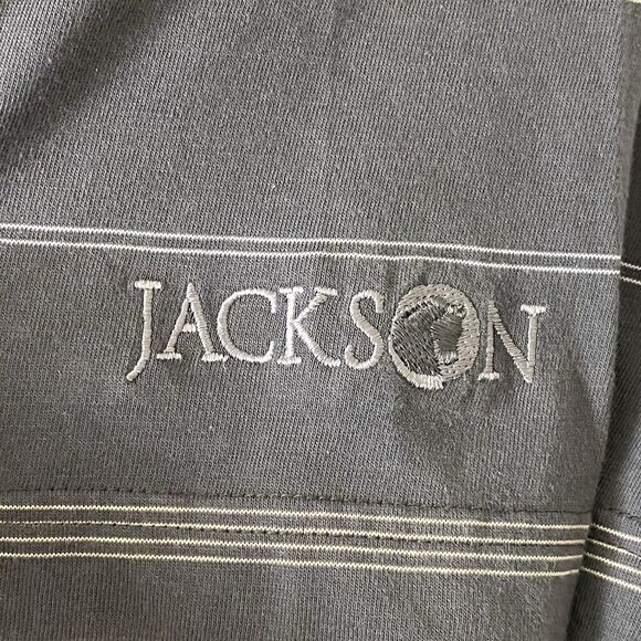 Ashworth Golf Polo Shirt Men's Extra Large Gray Stripe Casual E-Z Tech Cotton - Picture 5 of 7